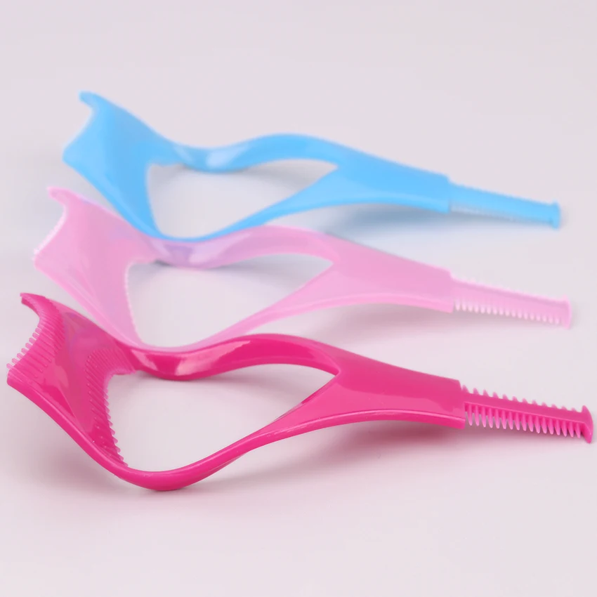 Tragbare 3 In 1 Wimpern Make-Up Werkzeug Mascara Schablonen Schild Schutz Curler Praktische Schönheit Lash Curling Kamm Augen Make-Up Hilfe Werkzeug
