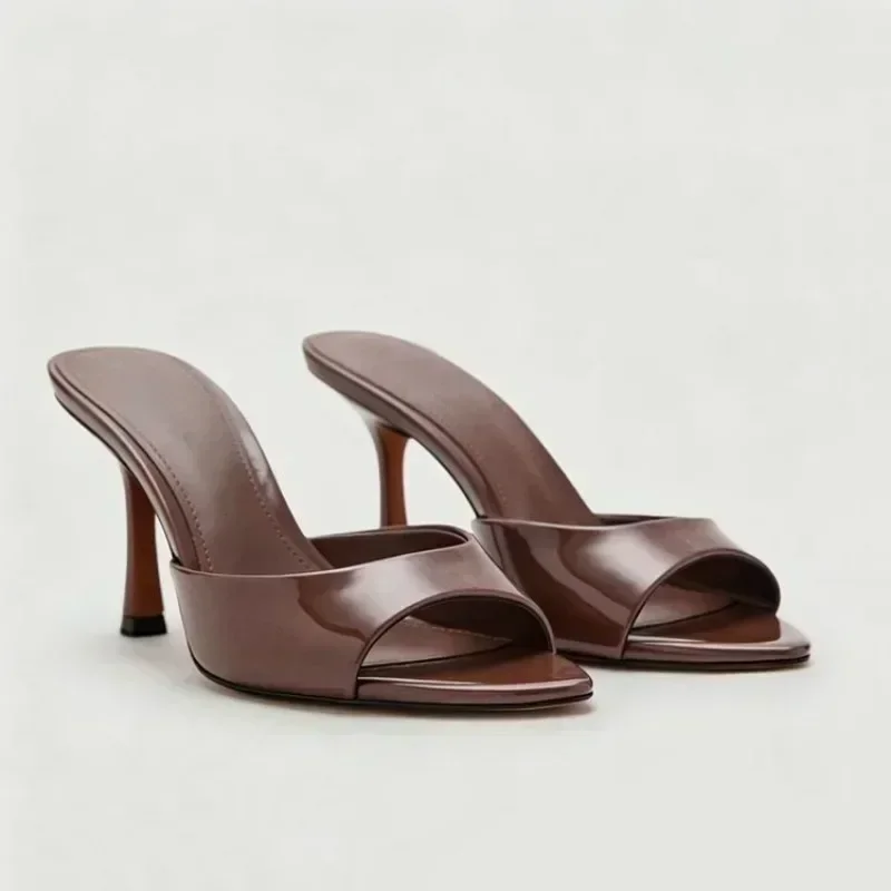 Modische, heiß begehrte Fischmaul-Sandalen mit hohem Absatz für Bankette, bequeme, sexy Freizeitsandalen für Damen mit runder Spitze, Sommerneuheit