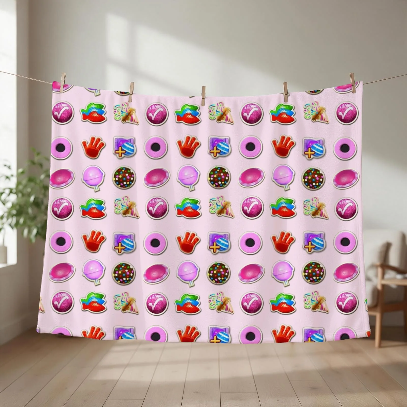 Booster Stash Candy Crush Throw Blanket couch cozy soft plush fuzzy picnic outdoor blanket