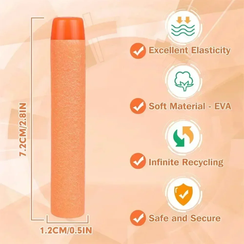 H1000-50pcs البرتقال الصلبة جولة رئيس الرصاص 7.2 سنتيمتر للعب بندقية سلسلة الناسفون عبوة السهام الاطفال مسدس لعبة الملحقات