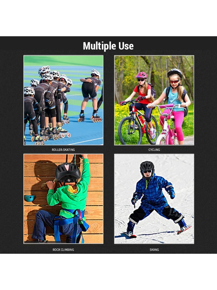 AliExpress NONE Adjustable Breathable Kids Bike Helmets Toddler Lightweight Full Face Bicycle Helmet with LED Light 16 Openings for 46-54cm Head