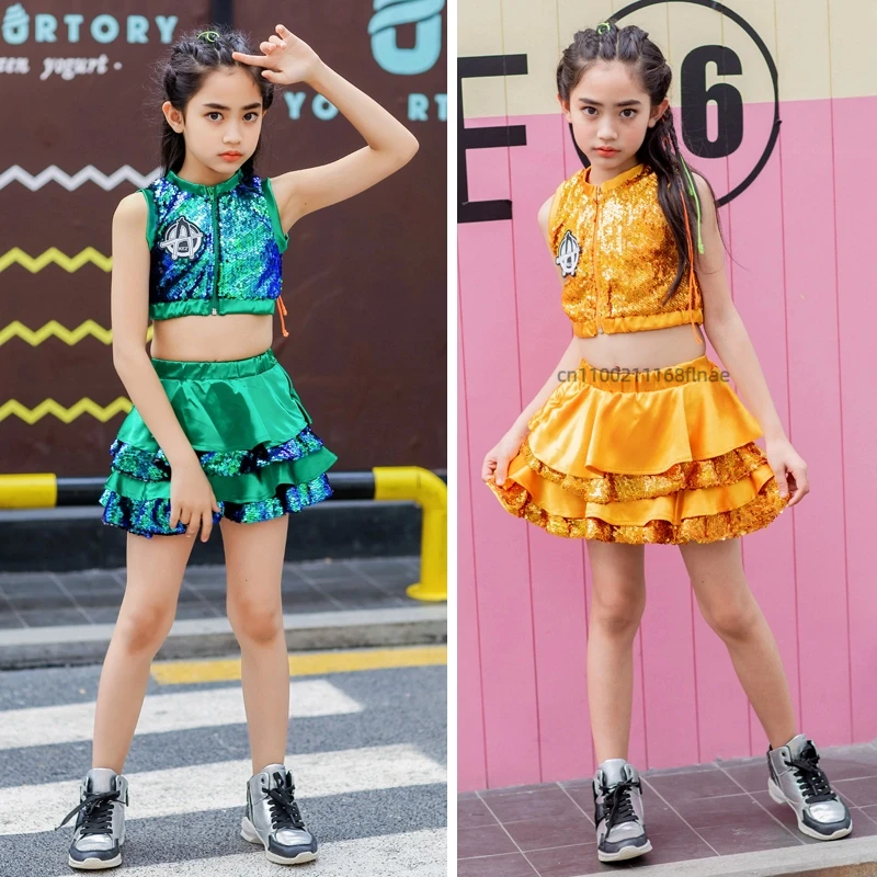 الأطفال أداء الجاز زي الترتر الفتيات الرقص الحديث التشجيع أداء رياض الأطفال زي تنورة رقص الفتيات