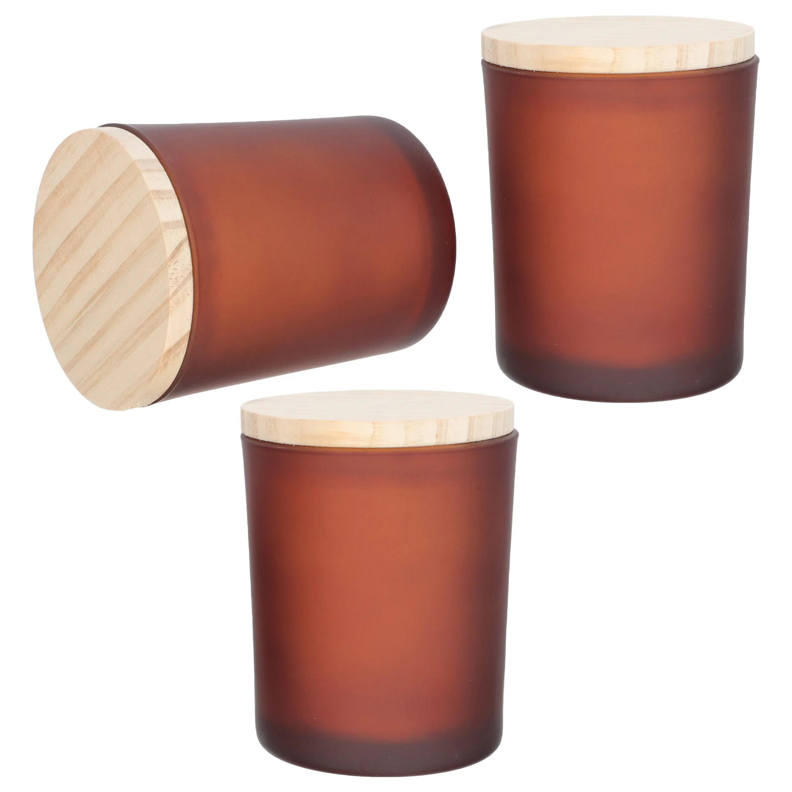 

Decorative Aromatherapy Jar 3 Sets Glass Wood Scented Candleholder Home Decor Elegant Atmosphere Affordable Durability