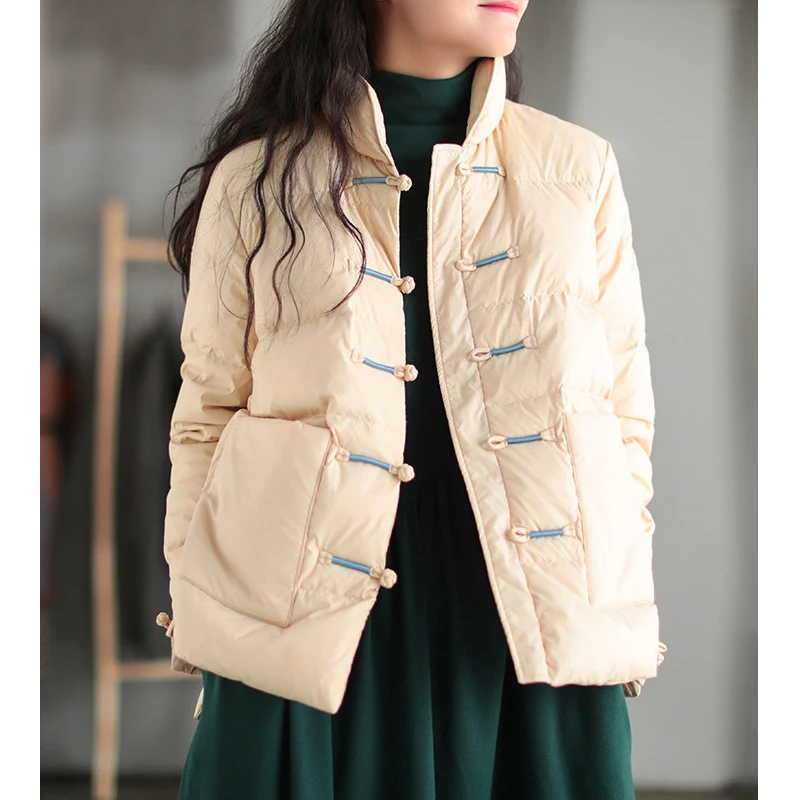 Warm Lightweight ort Padded Cotton Jaet for Women Loose Fitting Large Size Faionable Winter Outerwear Chinese Ethnic Sle