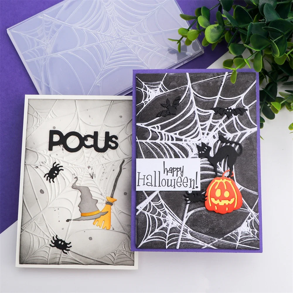 3D Embossing Folder Wavy Line Christmas Tree Decor Spider Web Background For Add Textured Detail to Paper Craft Project Making