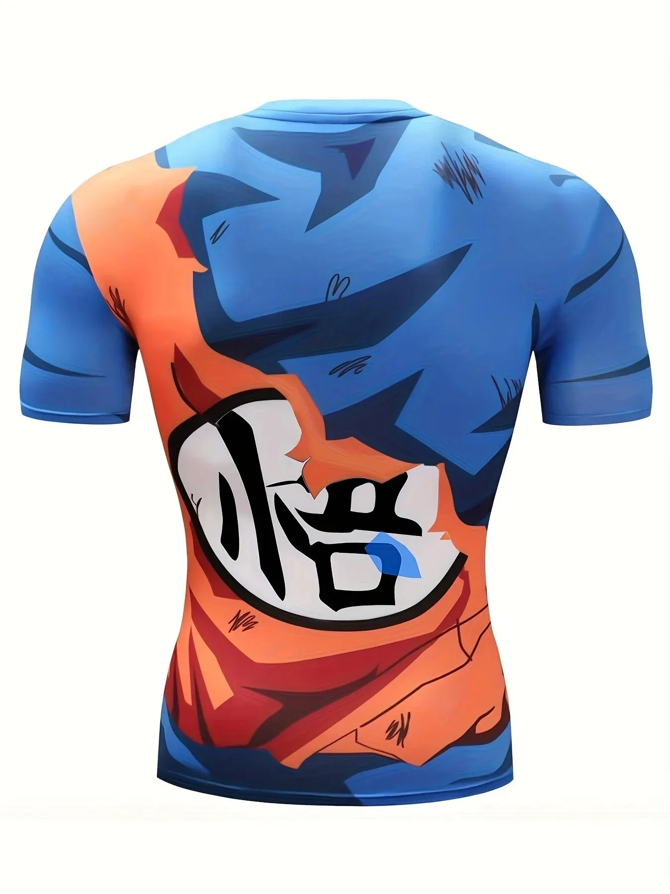 2024 Men's fitness top printed animation 3D printing personalized short sleeved digital short sleeved muscle T-shirt round neck