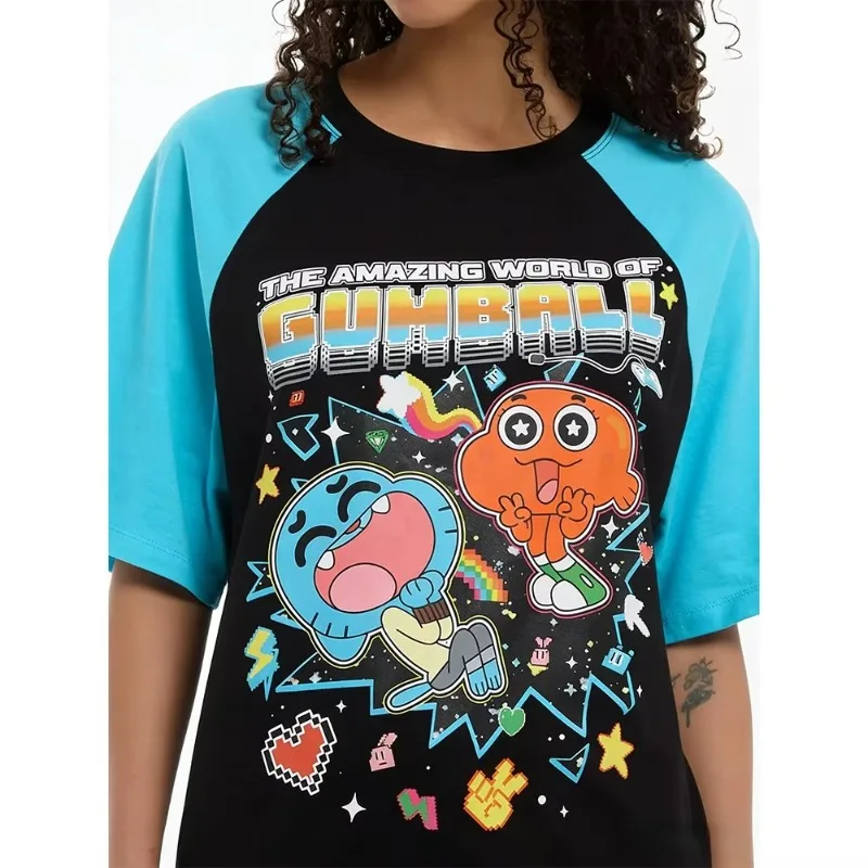 2026 Summer New Cartoon Anime The Amazing World Of Gumball Digital Chaos Boy Girls Oversized Quick Drying Casual Men Sports Top