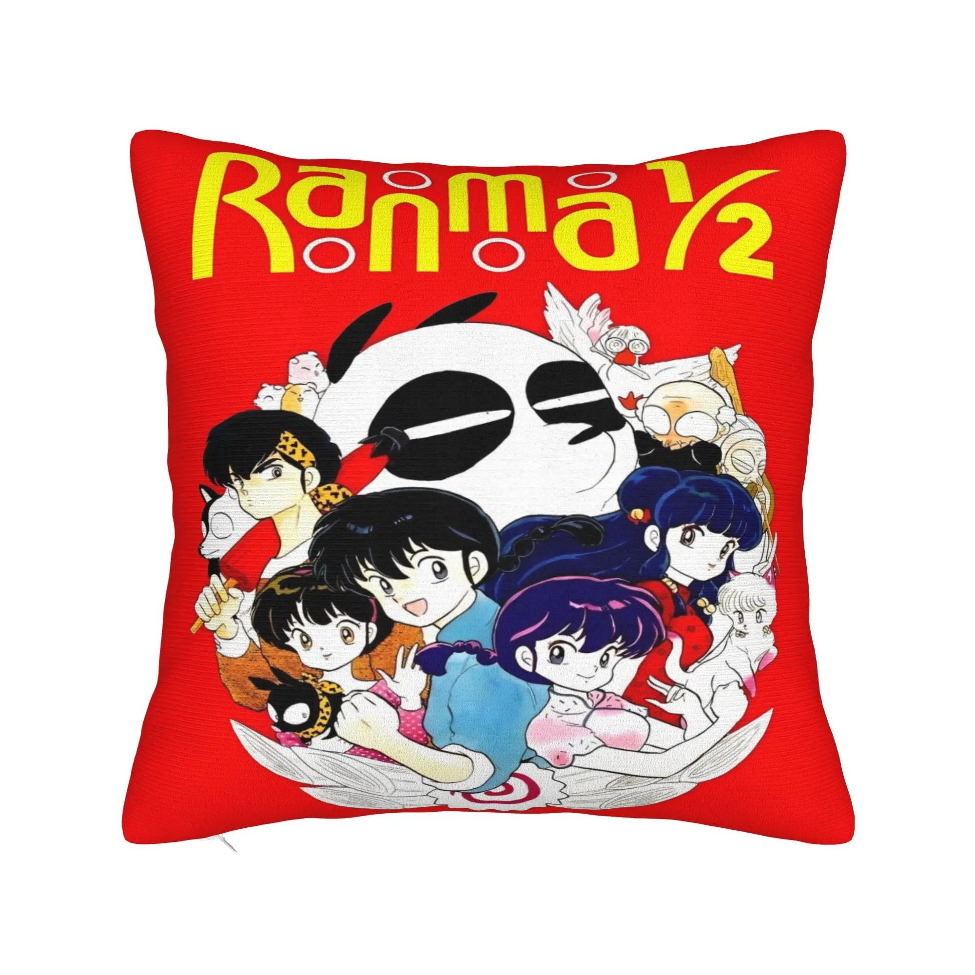 Manga Ranma 1⁄2 Square Pillow Covers Polyester Sofa Adventure Martial Comedy Cushion Cover Home Decoration Pillow Cover 45*45