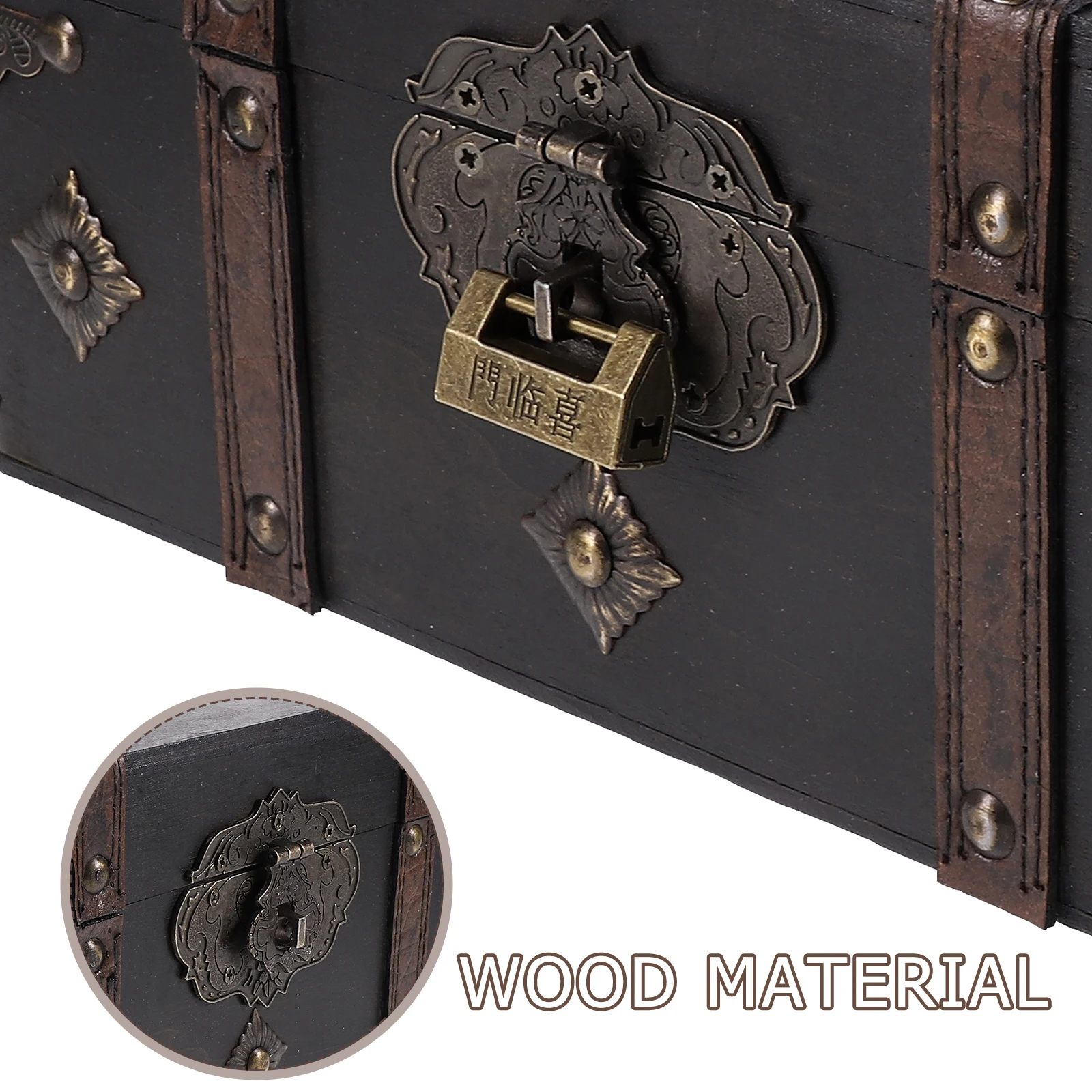 

Wooden Storage Box Lock 3 Digit Password Vintage Grey Keepsake Box for Jewelry Documents Books Practical ganizer Retro Trinket