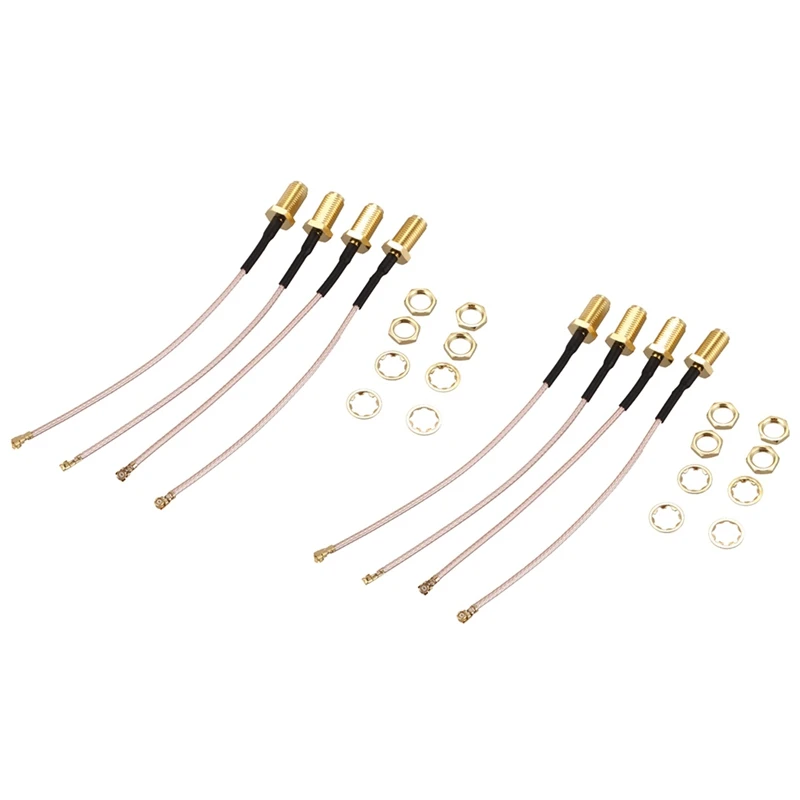 LUDA Pack Of 8 RF U.FL(IPEX/IPX) Mini PCI To RP-SMA Female Pigtail Antenna Wi-Fi Coaxial RG-178 Low Loss Cable (10 Cm)