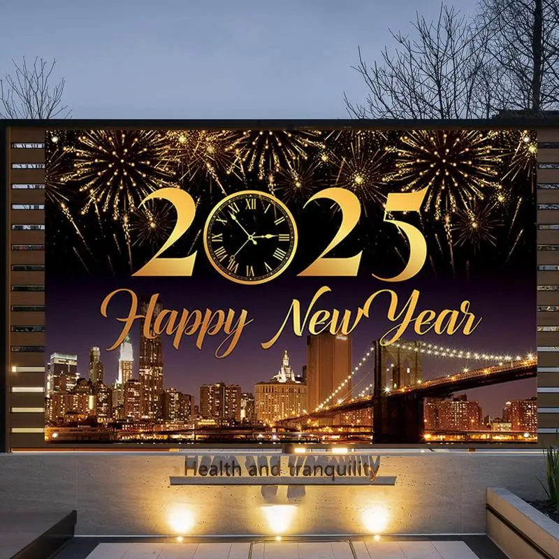 新年の写真の背景、黒と金の背景、新年あけましておめでとうございます、写真バナー、家、2025