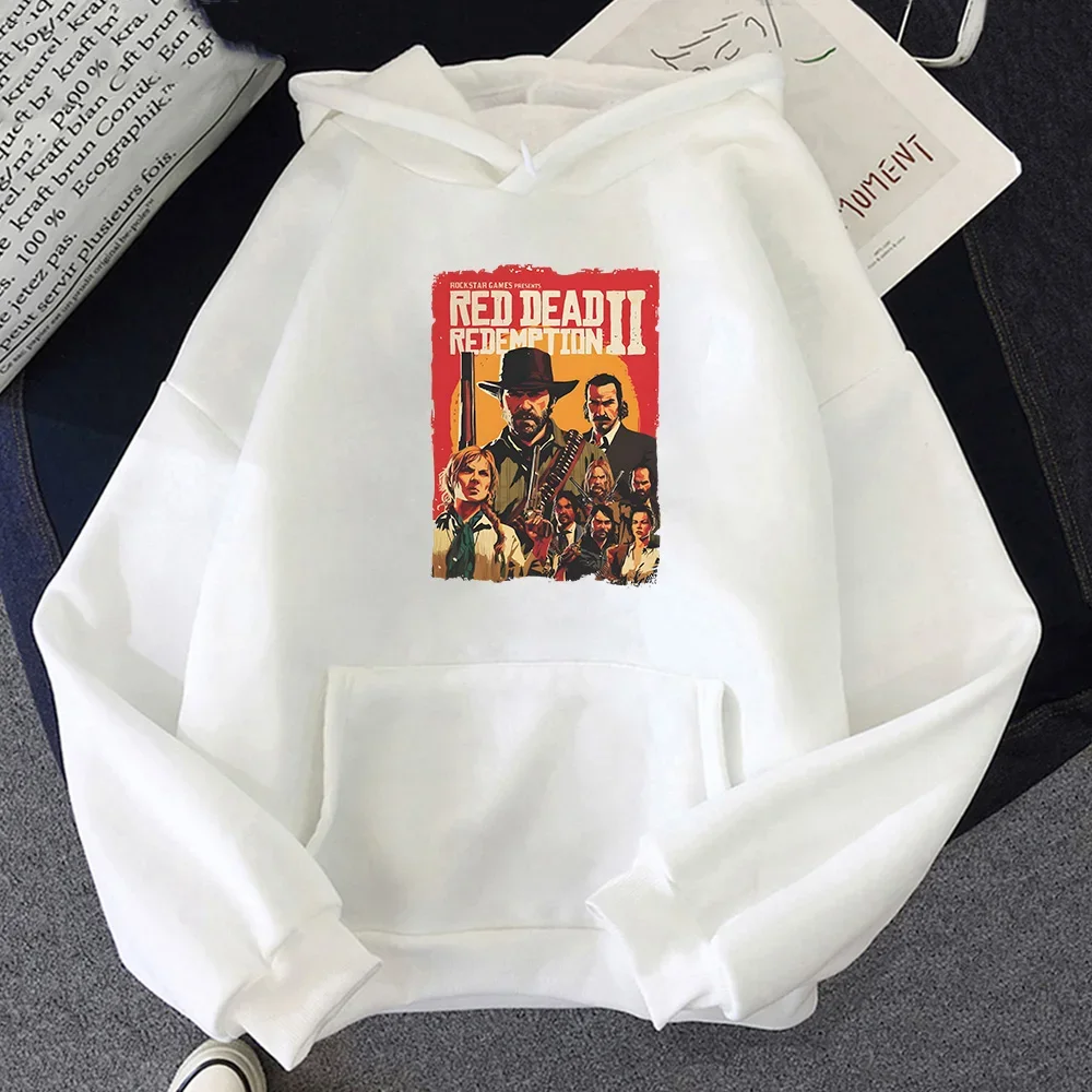 Red Dead Redemption Game Print Hoody Autumn Casual Sweatshirt Men Long Sleeve Hoodies Loose Comfortable Pullovers Fleece Clothes