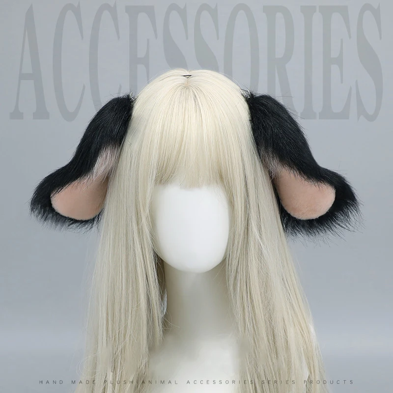 シミュレーション子犬コスプレ帽子かわいいロリータ頭飾りかわいいぶら下げ耳犬ぬいぐるみヘアアクセサリー JK アニメ衣装小道具