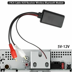 Wireless Music Bluetooth Receiver Receiver Module 2 RCA Cable AUX Receiver Wireless Bluetooth Module Replacement Universal Play