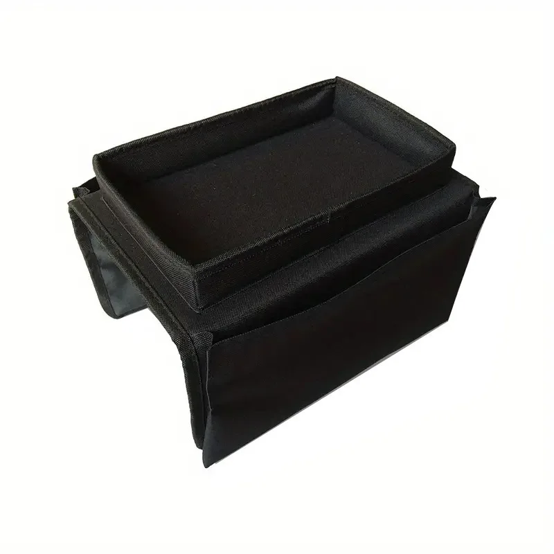 Organisateur d'accoudoir de canapé avec porte-gobelet, poches de rangement pour télécommande, platea