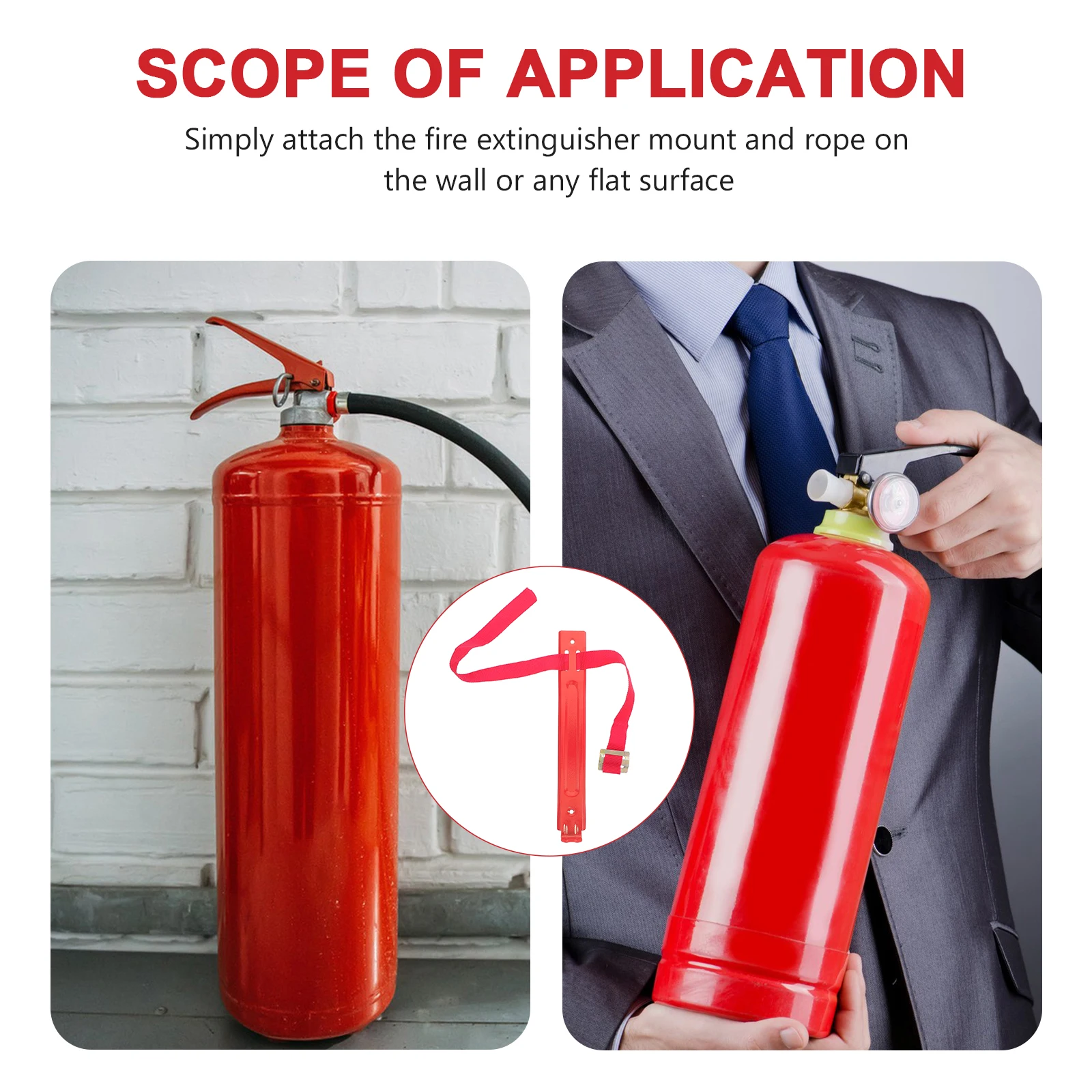 

1pcs Extinguisher Mount Wall Bracket Heavy Duty Iron Sturdy Holder For 2Kg 3Kg 4Kg Fire Extinguishers In Home Office Car Truck