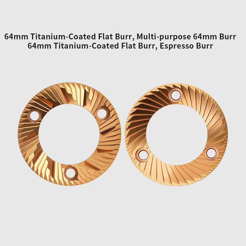 64mm Flat Burr with Titanium plating Multi Purpose and Espresso Burr Fit for ECM DF64 P64 ODE MAZZER