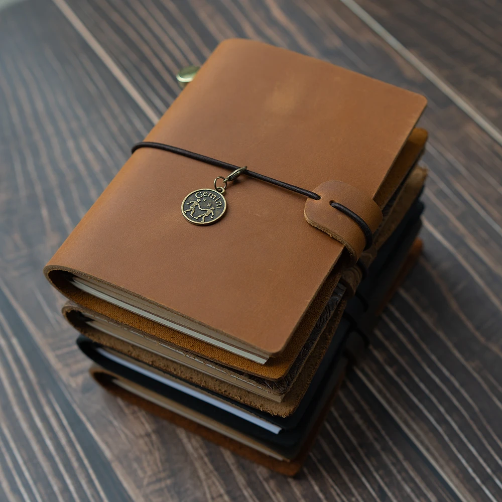 New notebook 100% genuine leather diary handmade vintage cowhide sketchbook notepad TN traveler portable notebook cove