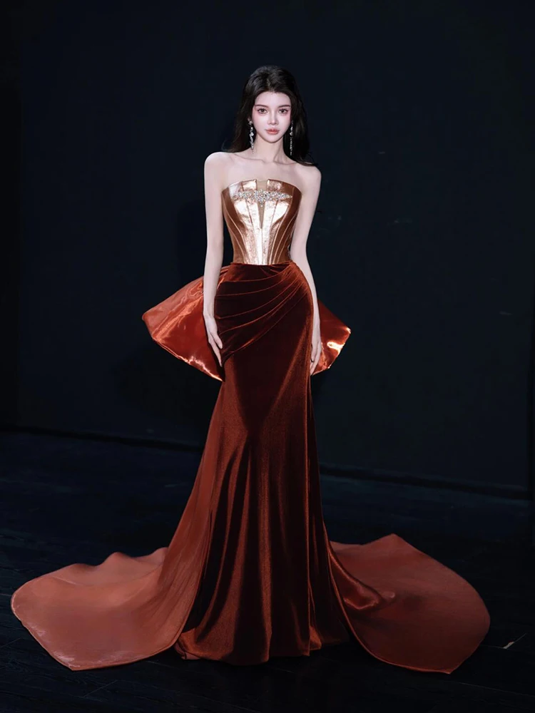 

Элегантное свадебное платье с шлейфом для невесты, для гостей на свадьбу/помолвку, длинное, винтажное, роскошное