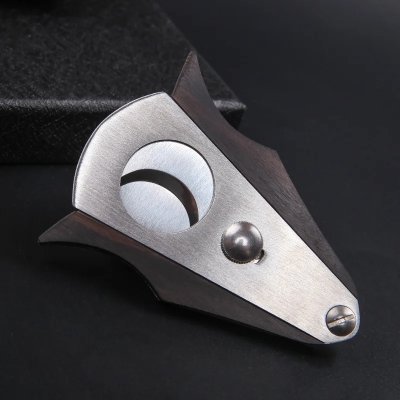 Cigar Cutter Stainless Steel Wood Bat Shape Guillotine Cigar Portable Sharp Cigar Scissors Accessory with Gift Box