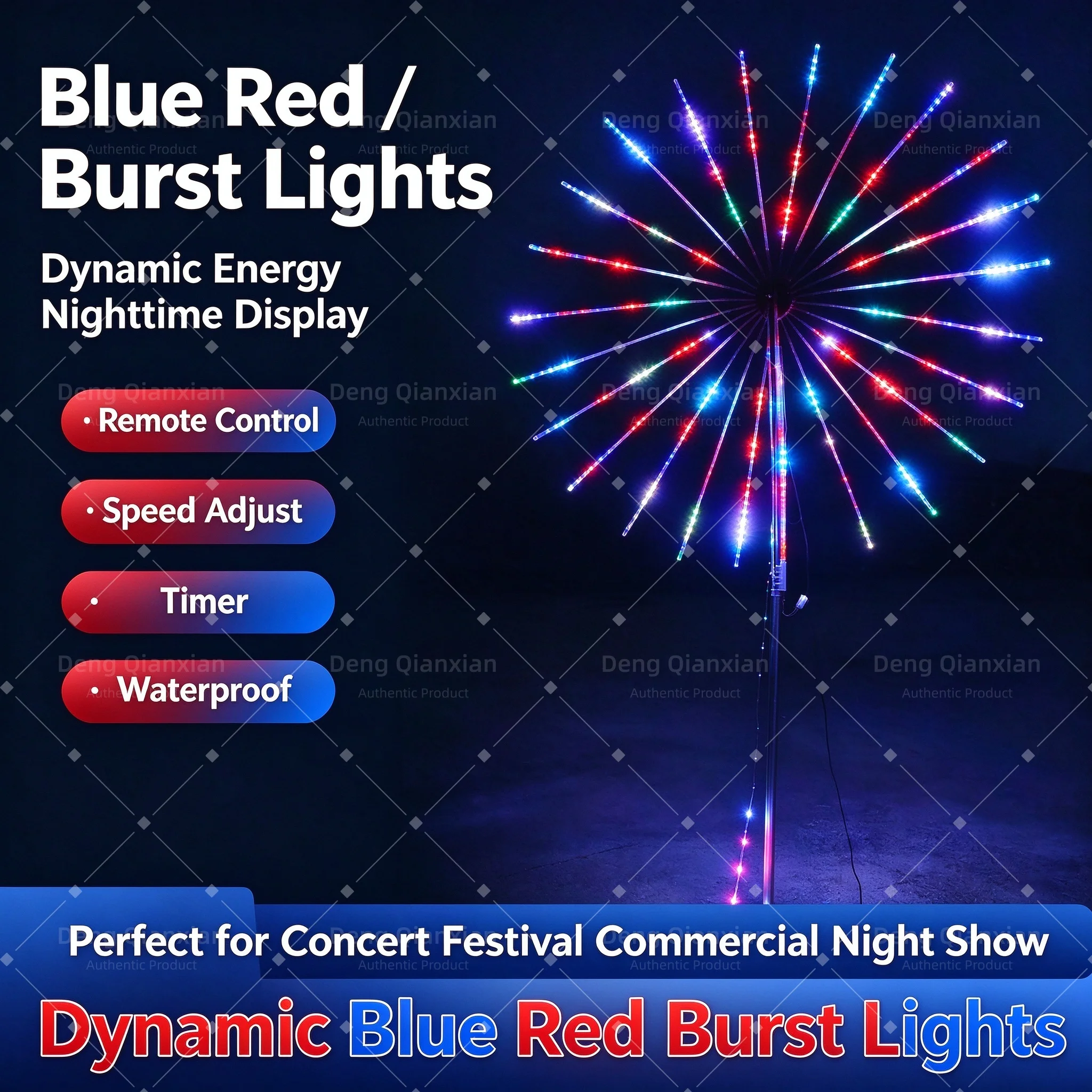 Firework Lights 18 Lighting Modes RGB, Programmable Sound Activated, APP Control Waterproof Dual Speakers Outdoor Decor Lamp