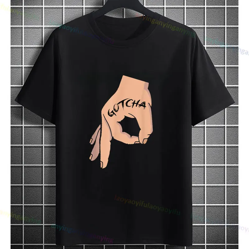 Gotcha Made You Look Funny Finger Circle Hand Game Gag Men'S T-shirt Novelty Casual Trendy Pure Cotton Short Sleeve Tshirts