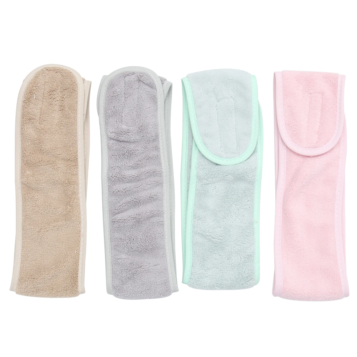 4 قطع من عصابات الشعر المتينة القابلة للتعديل، شريط لاصق ذاتي لمكياج اليوجا وغسل الوجه باللون الأخضر النعناعي والوردي والرمادي الجمل #5