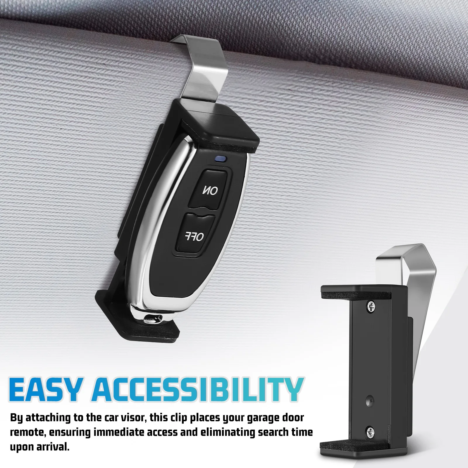 

2Pcs Remote Holder Universal Black Door Remote Clip for Visor Garage Access Sturdy Design