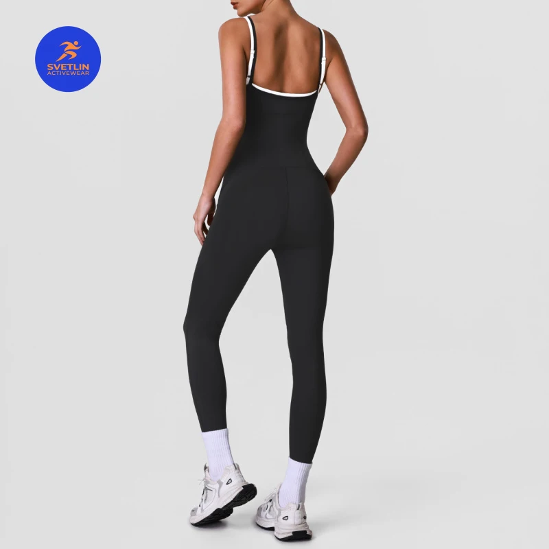 SVETLIN EU US Size Top Quality New Adjustable Thin Strap Backless Sleeveless Yoga Jumpsuit Built In Chest Pads Women Shaping