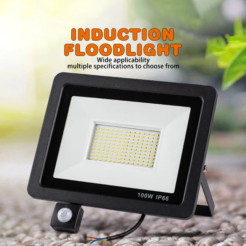 LED Floodlight Outdoor  Spotlight Motion Detector 220V 100W 50W 30W 20W IP66 Underground Light Warehouse Garden Decorative Lamp