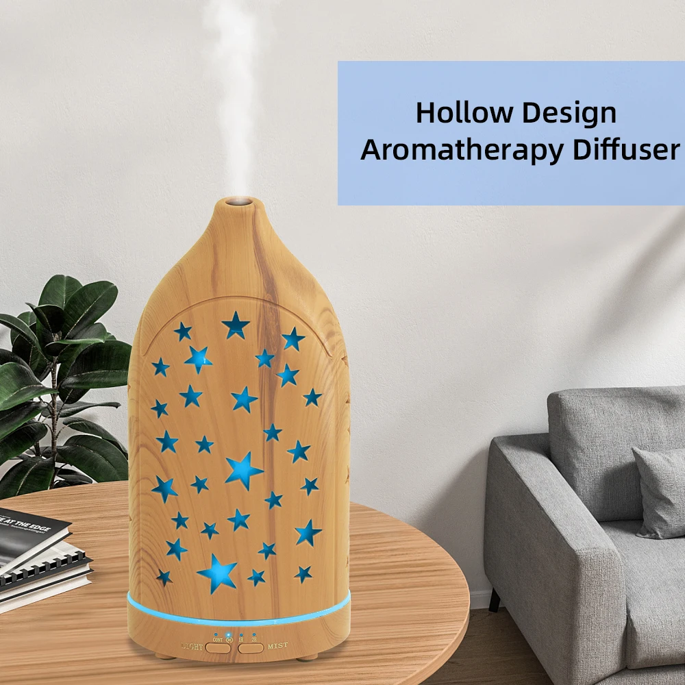 Star Hollow Essential Oil Diffuser  Silent Ultrasonic Technology, 7 Customizable Colors, Auto Shutoff  Stylish Aromatherapy