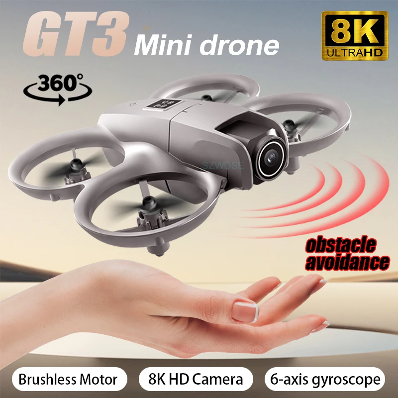 Mini Dron GT3/T3 para Fotografía Aérea, Aeronave de Control Remoto de Alta Definición, Iluminación de Doble Cámara, Mini Modelo RC de Altura Fija
