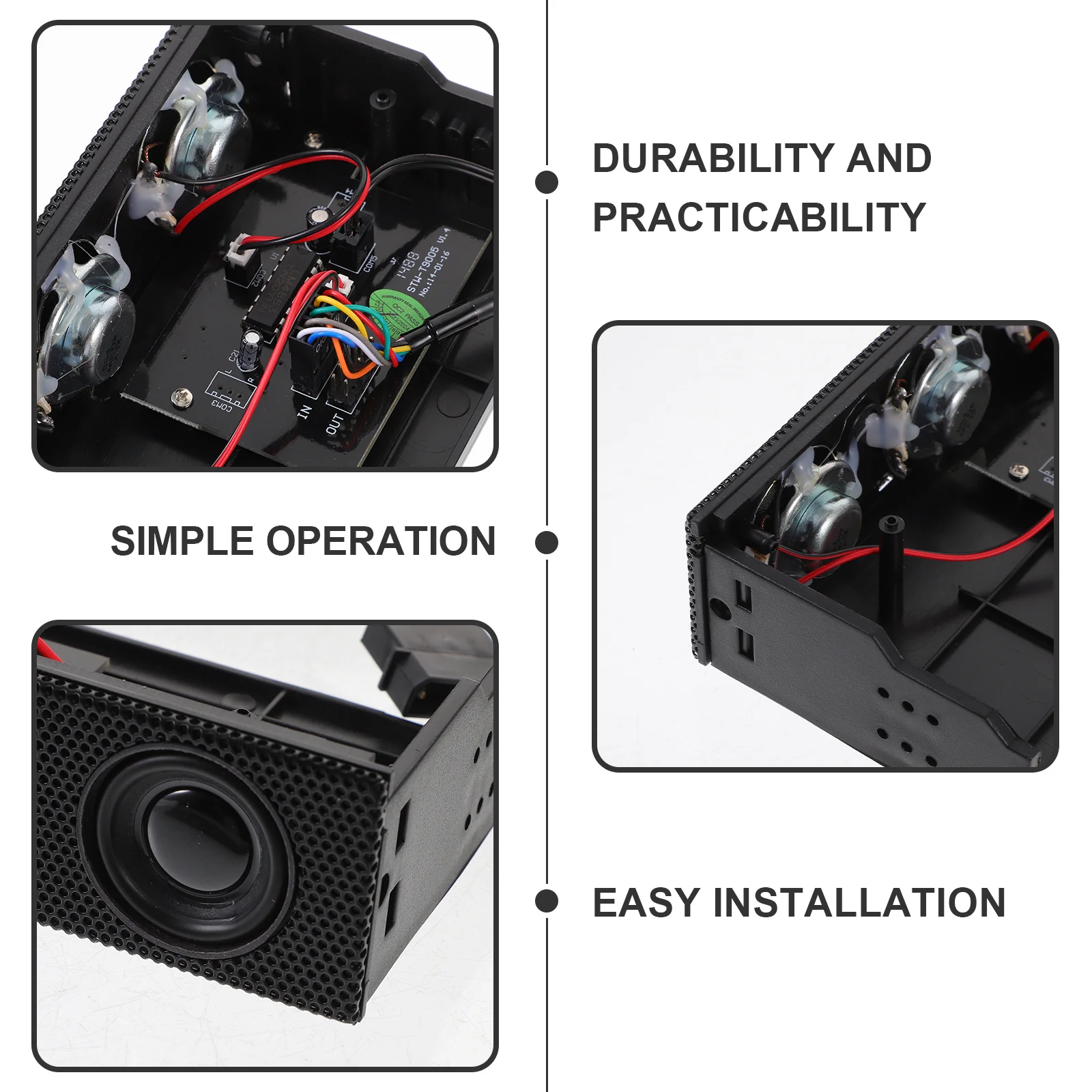 

Black Stereo Surround Sound Computer Front Panel Speaker Pc Front Case Music Speaker Impact Resistant Computer Accessory
