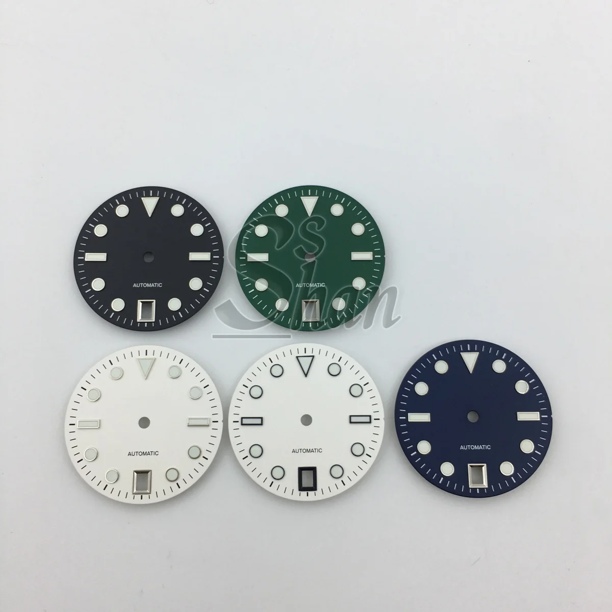 29mm Watch dial Black White Green Blue Green Luminous Fit NH35 Movement 6 o 'clock calendar Watch accessories