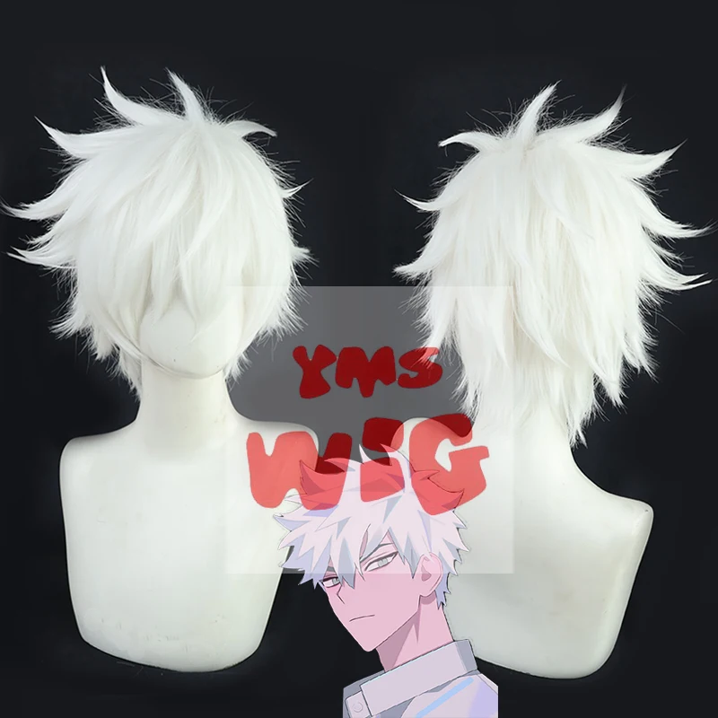 Anime Limit DEVIL GAME Time Agent Luguang Cosplay Wig Styled Short Silver White Wig Halloween Carnival Party Props