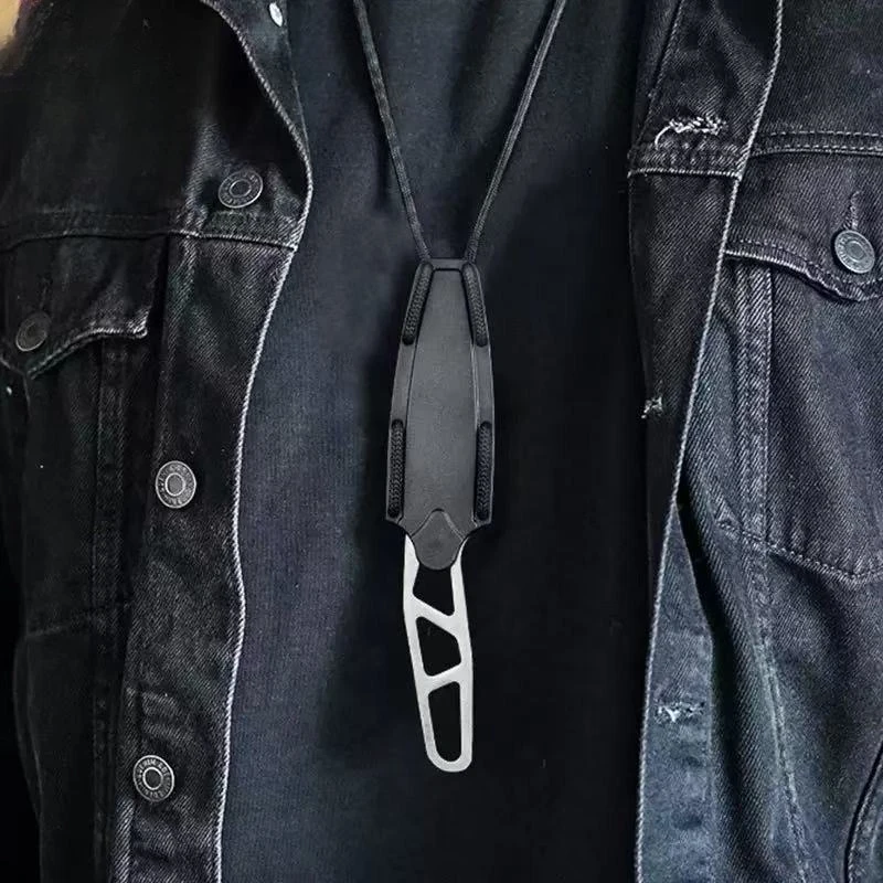 2025 جديد 5Cr15 شفرة فولاذية ومقبض ، في الهواء الطلق EDC سكين تخييم سكين صيد أدوات إنقاذ ، الرقبة معلقة المحمولة سكين جيب