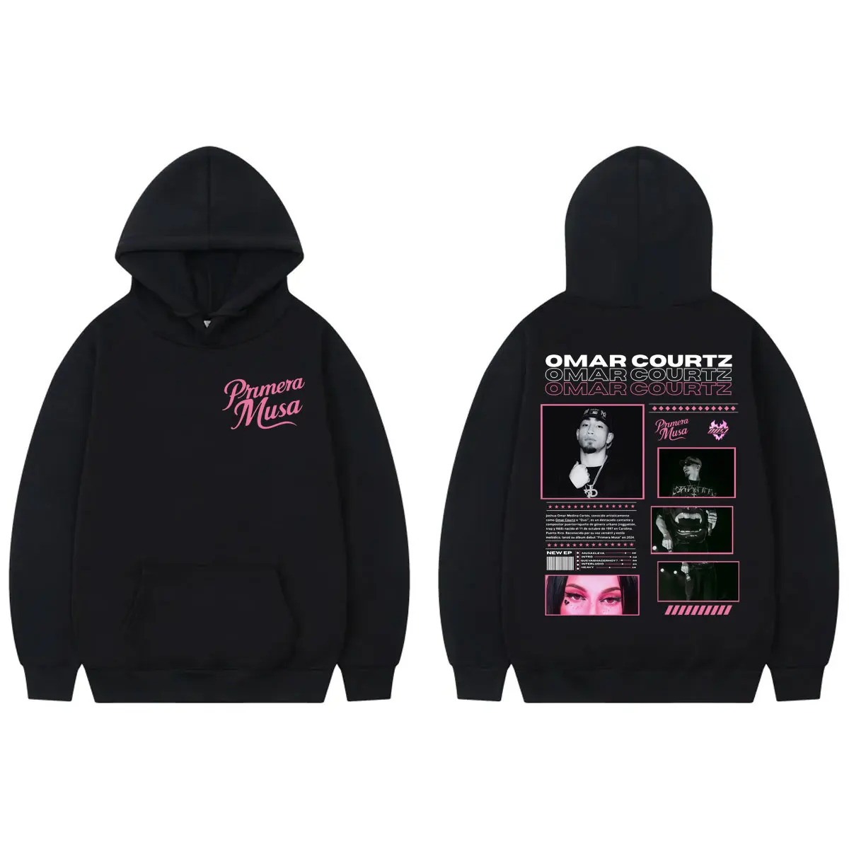 

Singer Omar Courtz Double Sided Print Hoodie High Quality Fashion Oversized Pullovers Men Women Casual Long Sleeve Sweatshirts