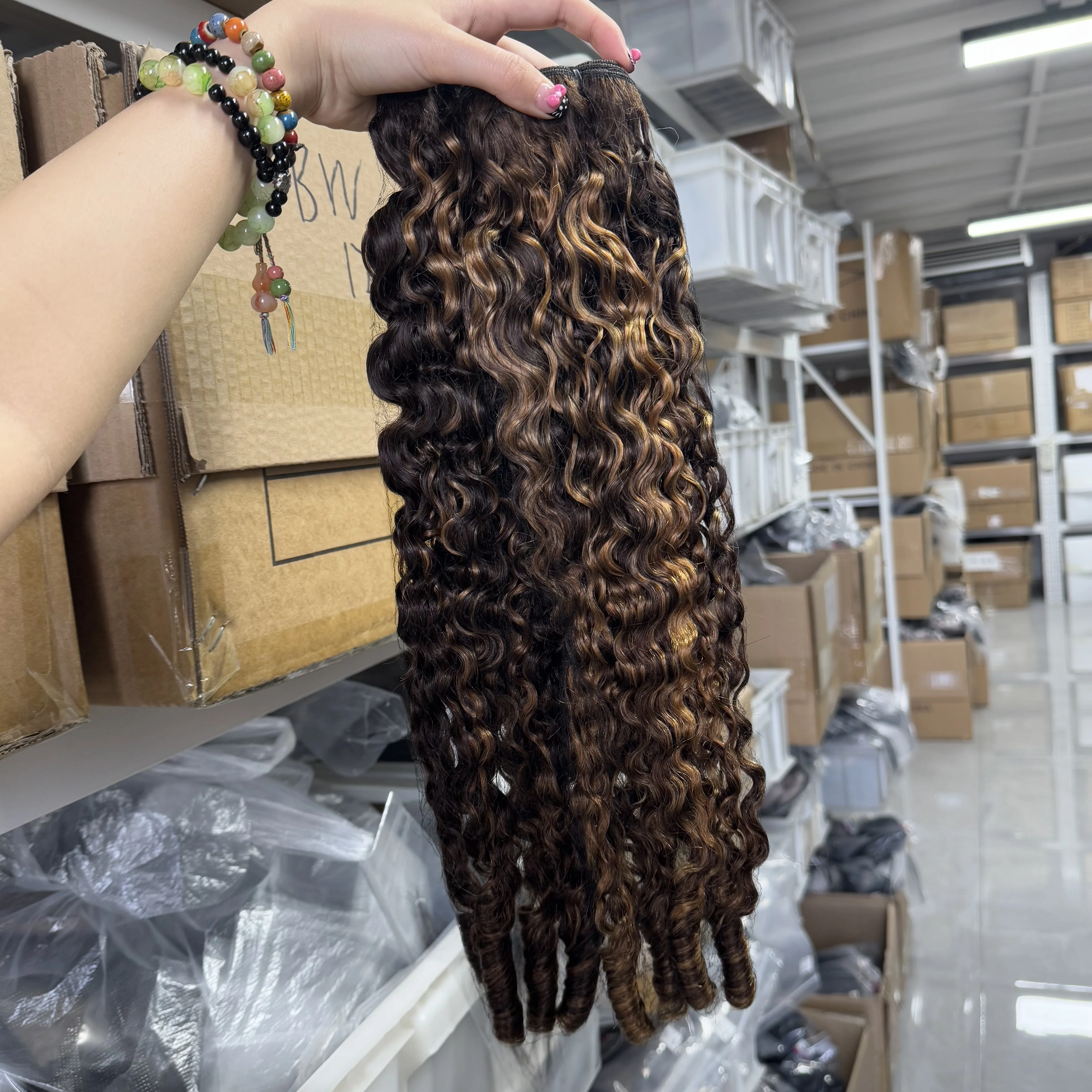 1 st/3 stks Birmese Krullend Ruwe Menselijk Haar Bundel 12A Vietnamese Ruwe Menselijk Haar Birmese Krullend Menselijk Haar bundels Weave Bundel