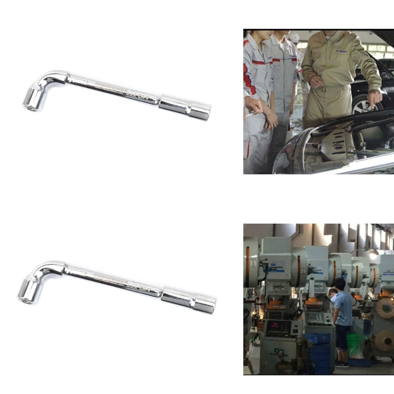 L Type Pipe Perforation Elbow Wrench Double Head Outer Hexagon Socket Sleeve Spanner Remove Fix Screw Nut Tool