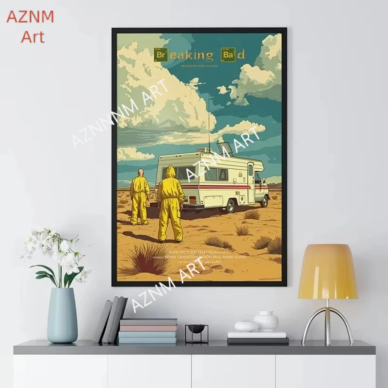 Rertro Breaking Bad Movie Film Midcentury Art Poster Canvas Painting Wall Prints Picture for Living Room Home Decor view 4