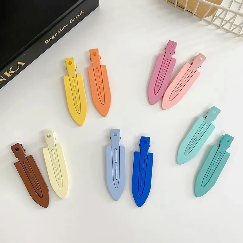 2pcs Hair Styling Clip Colorful Traceless Seamless Hair Clip Positioning Styling Hairdressing Tool Hairpin Clip