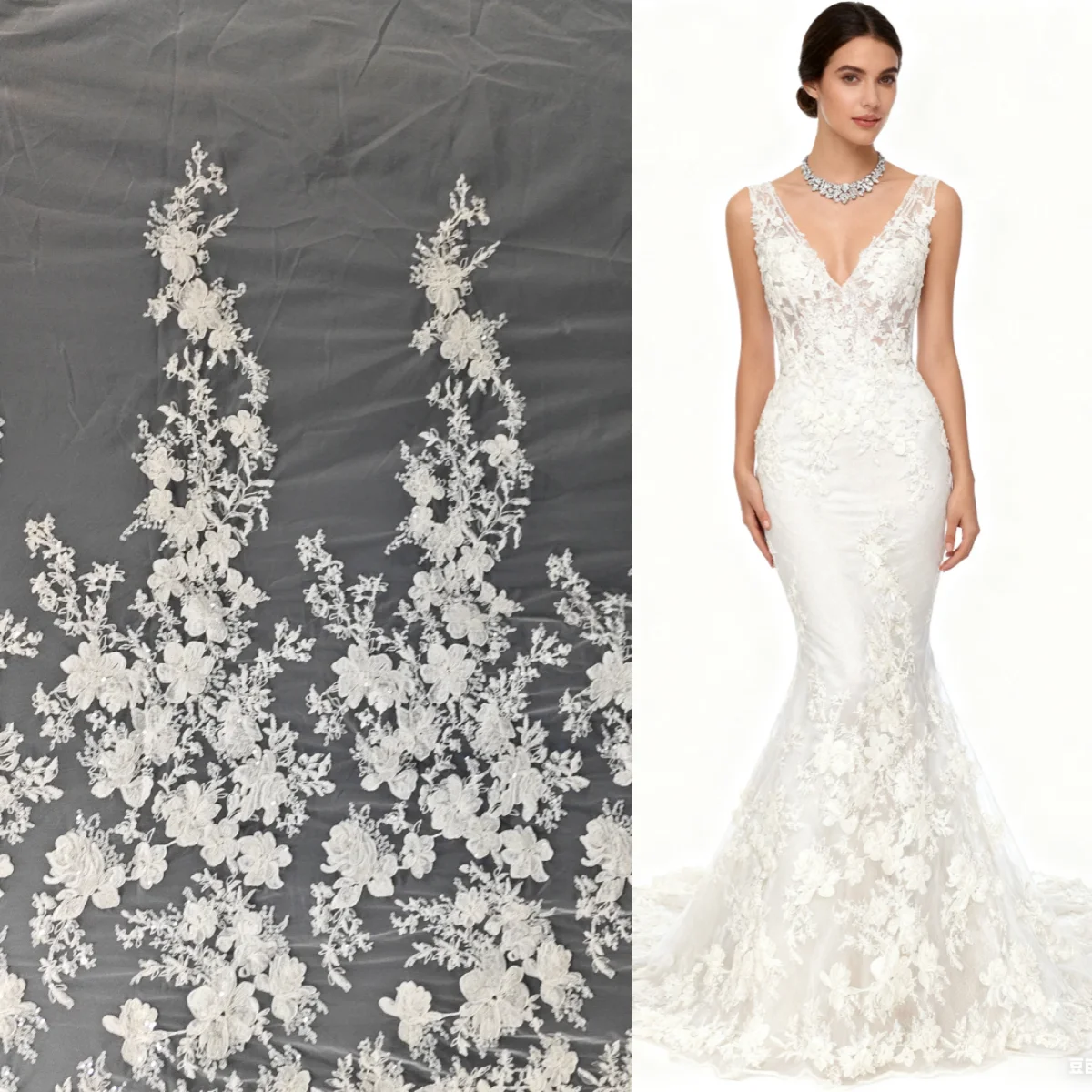 

Sequin embroidery lace fabric sewing high-end dress DIY background curtain tablecloth designer fabric