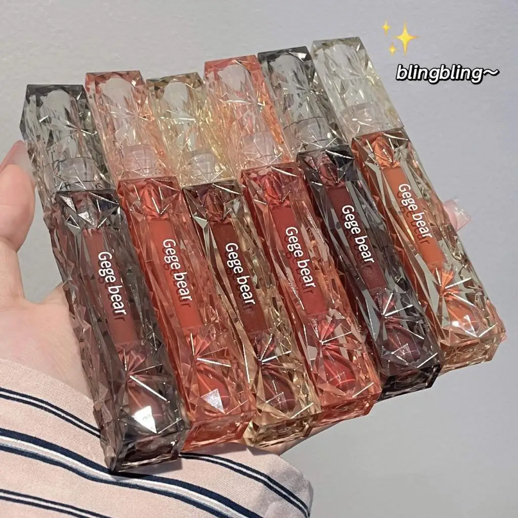 Crystal Lens Lip Glaze Long Lasting Waterproof Moisturizing Mirror Water Light Solid Lip Glaze Red Lip Tint Makeup Cosmetics