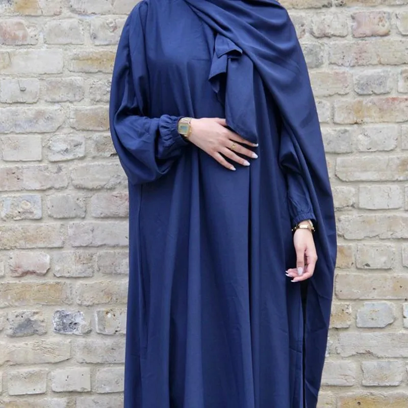 Abaya muçulmana com hijab feminino, jilbab, vestido longo ramadã, roupa de oração islâmica, kaftan de dubai, vestido abayas modesto, preto, 2023