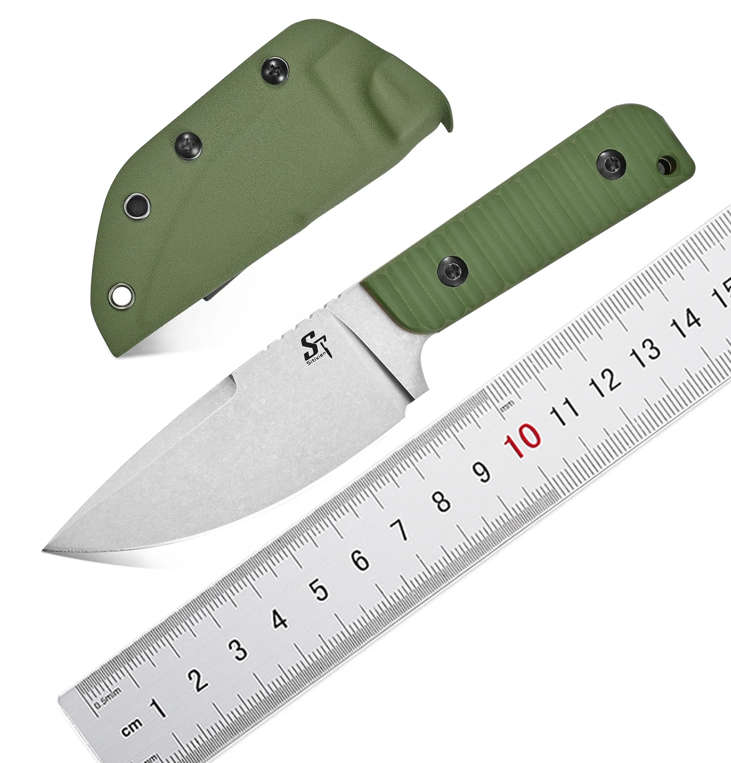 

Sitivien ST14 Fixed Knife AUS-10 Steel Blade G10 Handle Full Tang Blade Knife EDC Tool Knife for Outdoor Camping Hiking Hunting