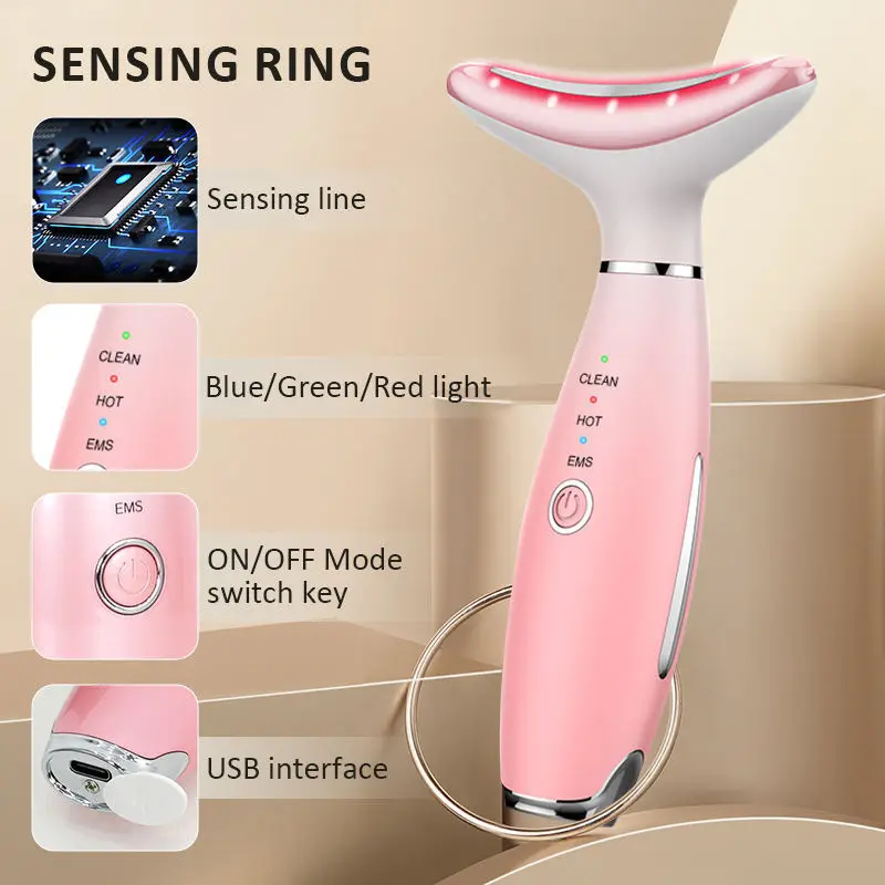 Household Neck Care Instrument Face and Neck Skin Rejuvenation Beauty Instrument Color Light Neck Beauty Instrument