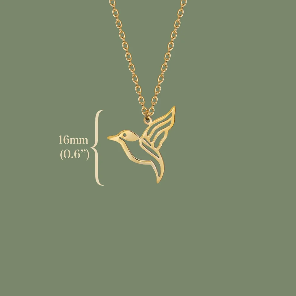 Exquisite and minimalist platinum bird necklace, hollowed out hummingbird jewelry, natural necklace, mother necklace