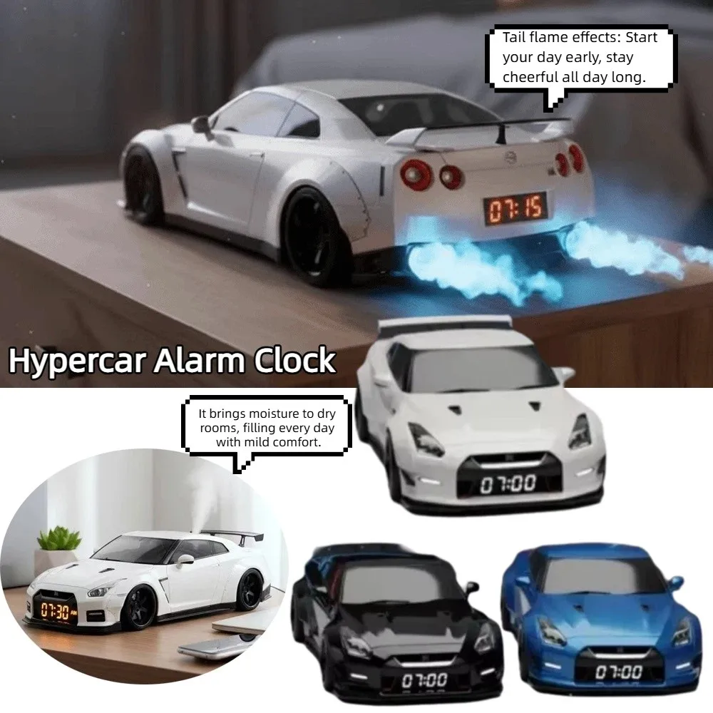 Creative Design Hypercar Alarm Clock Stylish Design Unique Design Digital Display Clock Time Display Only Alarm Clock Function
