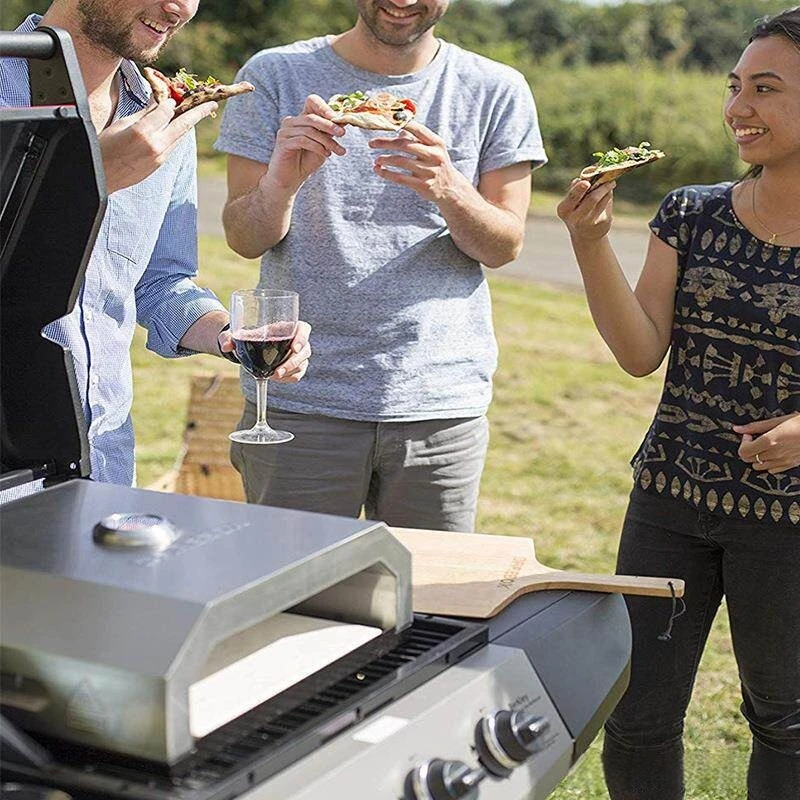 

Stainless Steel Pizza Oven with Pizza Stone Bread Baking Oven Portable Pizza Oven