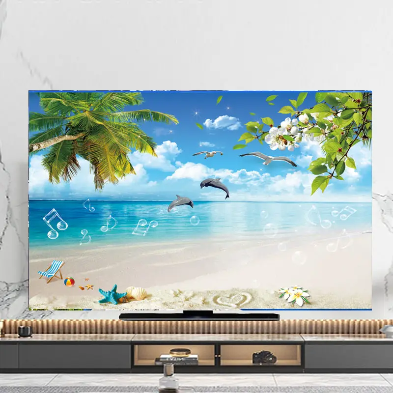 GoodTop TV Cover Dust Cover Cover Towel 43 Inch 55 Inch 50 Inch 65 Inch Hanging LCD Cover Multi-size Universal Decoration